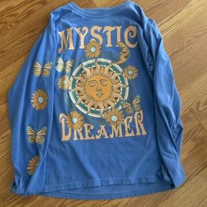 Washed blue mystic dreamer crewneck/coverup